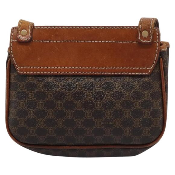 CELINE Macadam Canvas Shoulder Bag Pvc Leather Brown - Picture 3 of 12